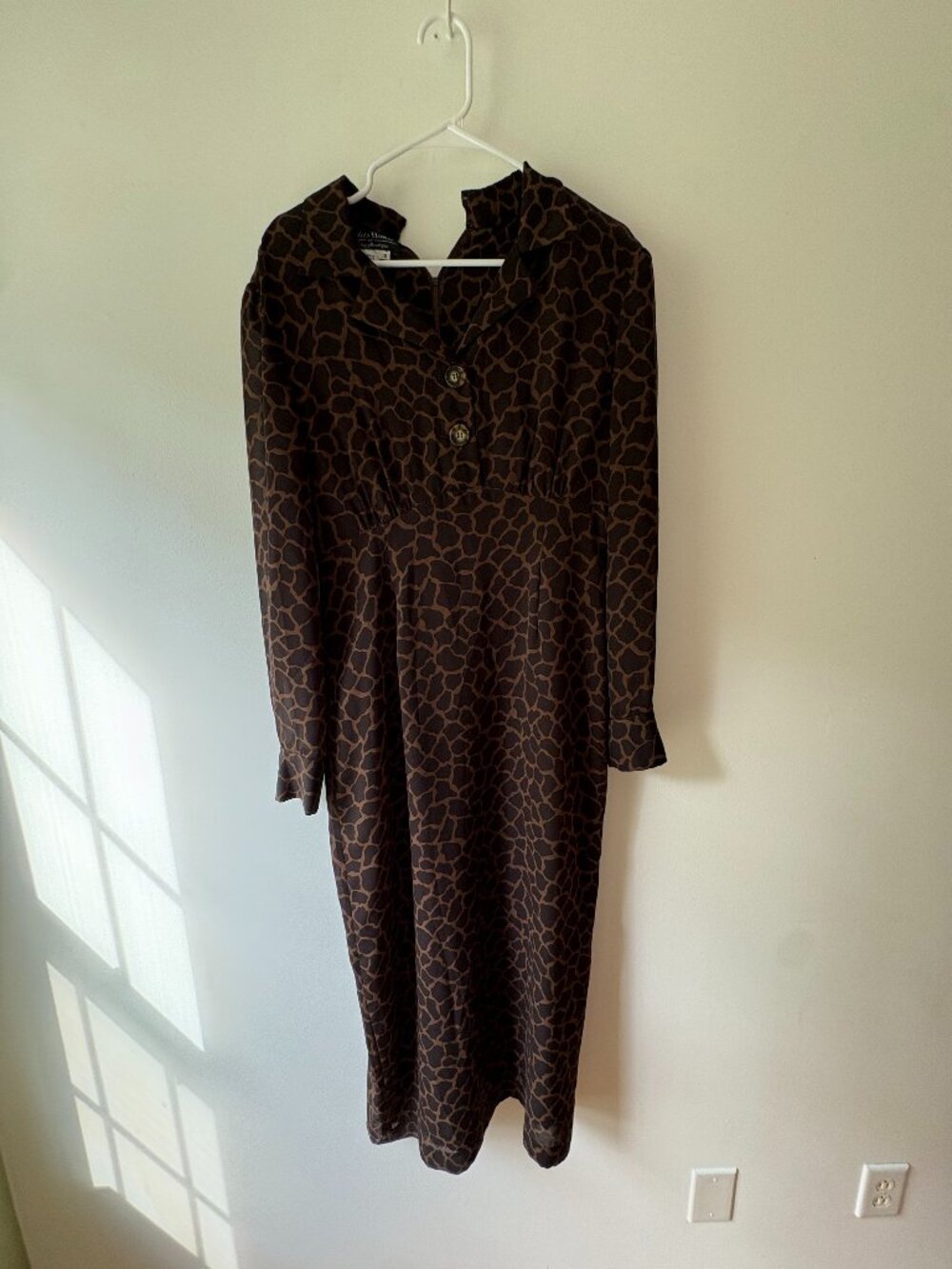 Vintage Cynthia Howie Maggy Boutique Giraffe Animal Print Maxi Dress 10